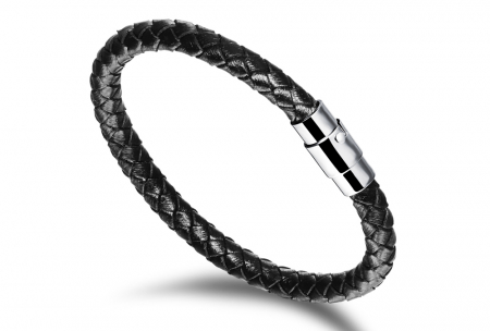 Bratara simpla din piele naturala si inox [9]