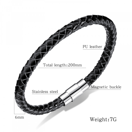 Bratara simpla din piele naturala si inox [7]