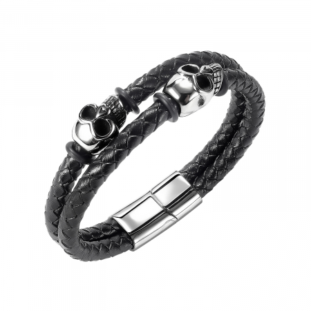 Bratara Spooky piele si inox