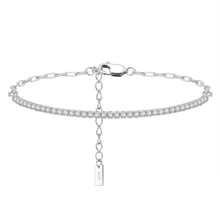 Bratara tennis argint 925 placata cu rodiu cu zirconiu