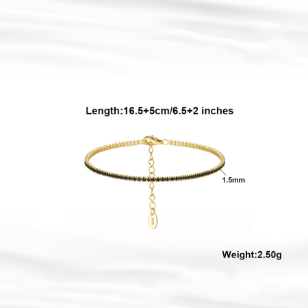 Bratara tennis argint 925 placata cu aur 14K cu zirconiu [1]