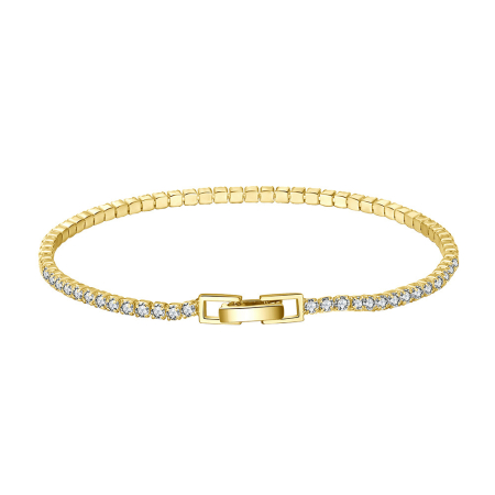 Bratara tennis argint 925 placata cu aur 14K cu zirconiu 19 cm