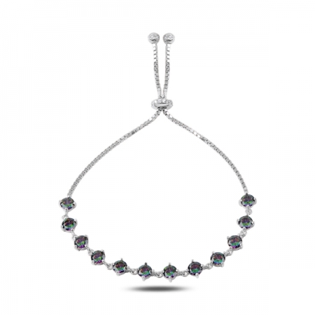 Bratara tennis din argint 925 rodiat cu zirconii topaz mistic - Be Elegant BTU0107 [0]