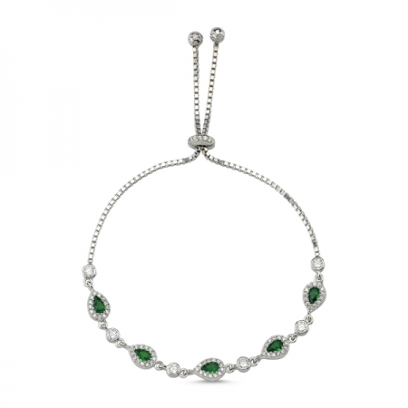 Bratara tennis din argint 925 rodiat cu zirconii verzi si albe - Be Elegant BTU0110 [0]