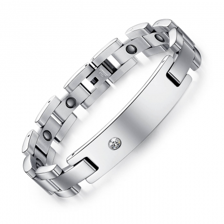 Bratara Unisex din inox 12 mm, cu zirconiu [1]