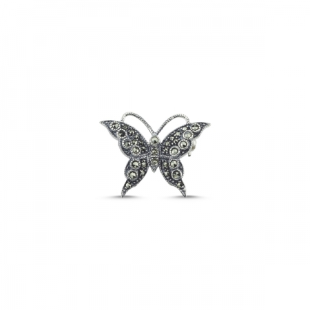 Brosa fluturas din argint 925 cu marcasite - Be Nature BRT0001 [0]