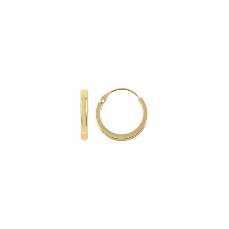 Cercei agint simpli cu cerc de 12 mm placati cu aur