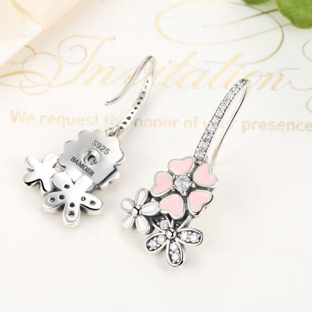 Cercei argint 925 cu floricele si zirconii albe - Be Nature EST0003 [2]