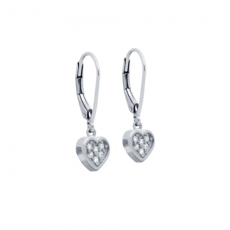Cercei argint 925 cu inimioare si zirconii ESX0363 [0]