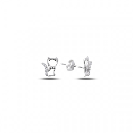 Cercei argint 925 cu pisicute, placati cu rodiu - ETU0124 [0]