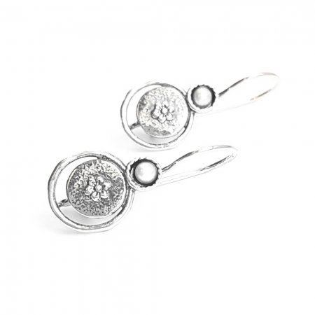 Cercei argint 925 Israel cu perle si floricele - Be Nature EPO0037 [0]