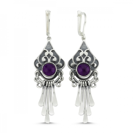 Cercei argint 925 lucrati manual cu ametist - Be Elegant ETU0062 [0]