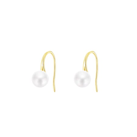 Cercei argint 925 placati cu aur 14 k cu perle naturale