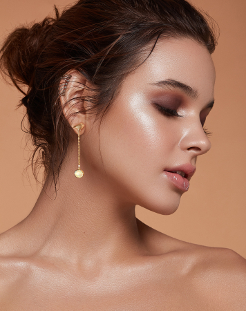 Cercei argint 925 placati cu aur 14K cu opal natural [5]