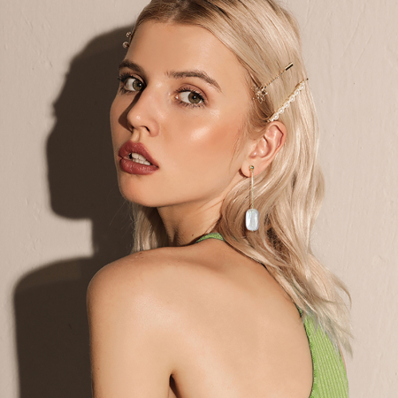 Cercei argint 925 placati cu aur 14K cu perle naturale [3]