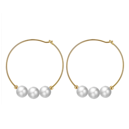Cercei argint 925 placati cu aur 14K cu perle naturale