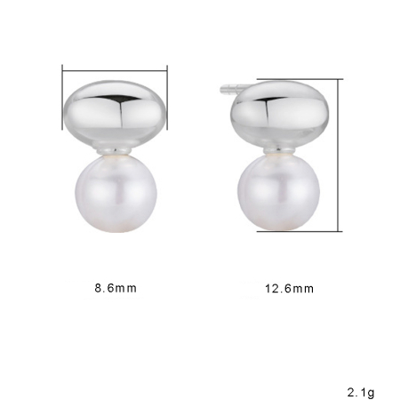 Cercei argint 925 placati cu aur 14K cu perle naturale [4]