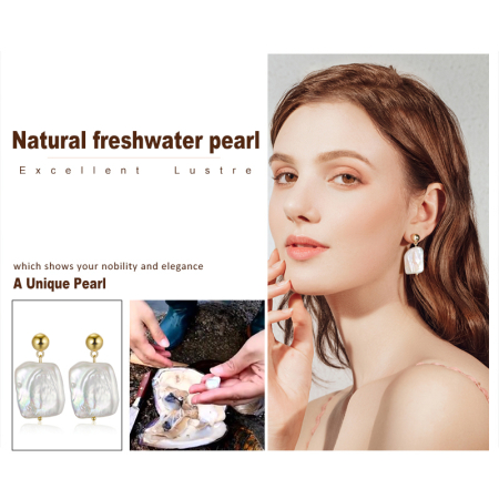 Cercei argint 925 placati cu rodiu cu perle naturale [7]