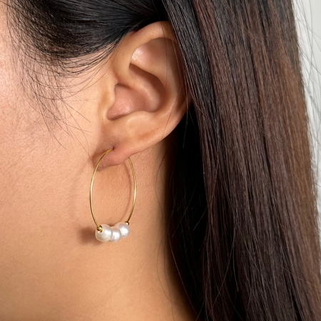 Cercei argint 925 placati cu aur 14K cu perle naturale [4]