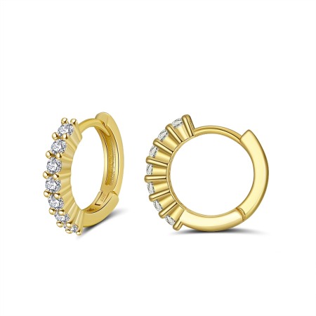 Cercei argint 925 placati cu aur 14K cu zirconiu
