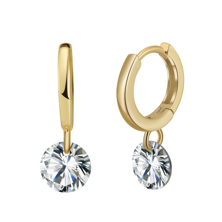 Cercei argint 925 placati cu aur 14K cu zirconiu