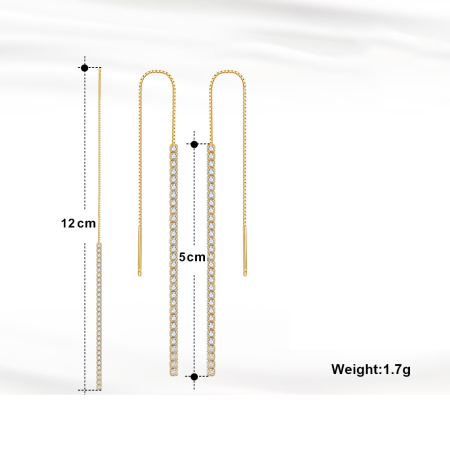 Cercei argint 925 placati cu aur 14K cu zirconiu [1]