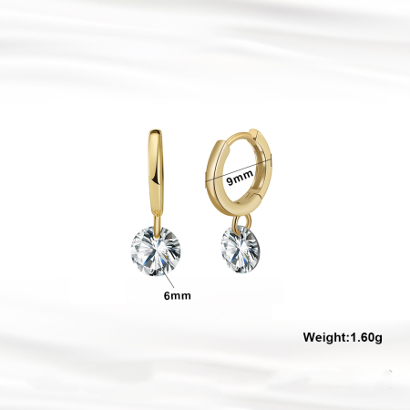 Cercei argint 925 placati cu aur 14K cu zirconiu [4]