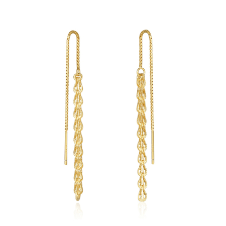 Cercei argint 925 placati cu aur 14K