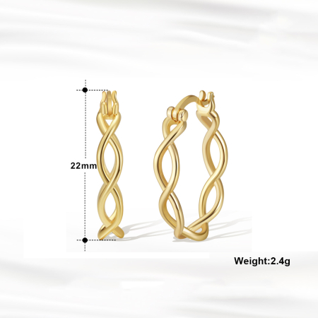 Cercei argint 925 placati cu aur 14K [1]