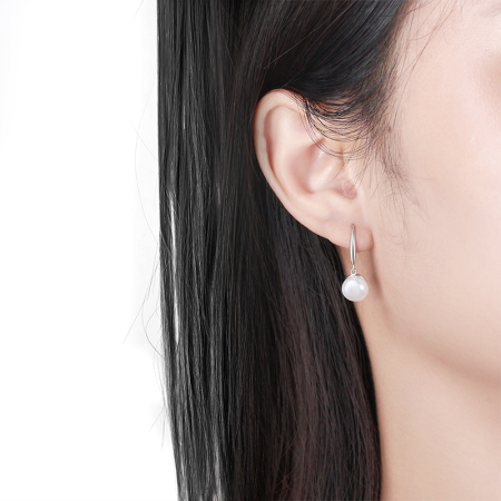 Cercei argint 925 placati cu rodiu cu perle naturale [3]