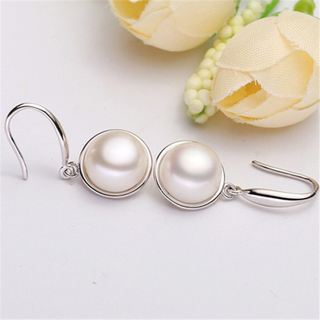 Cercei argint 925 placati cu rodiu cu perle naturale [2]