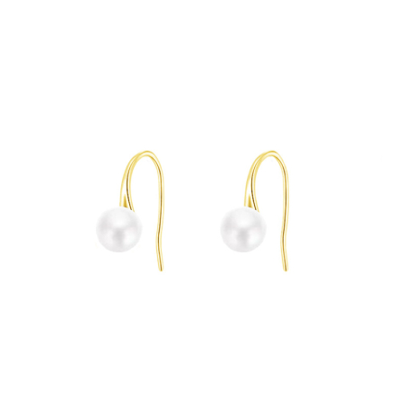 Cercei argint 925 placati cu aur 14 k cu perle naturale
