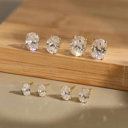 Cercei argint 925 placati cu aur 14K cu zirconiu [2]