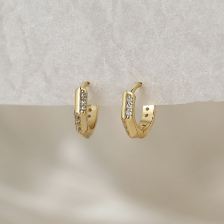 Cercei argint 925 placati cu aur 14K cu zirconiu [3]