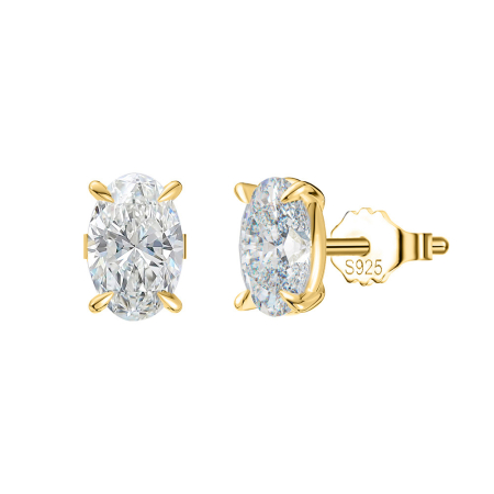 Cercei argint 925 placati cu aur 14K cu zirconiu