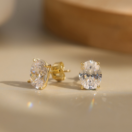 Cercei argint 925 placati cu aur 14K cu zirconiu [3]