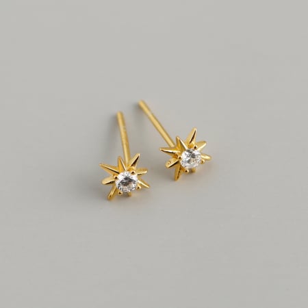 Cercei argint 925 placati cu aur 18K cu zirconiu [3]