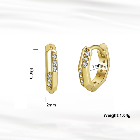 Cercei argint 925 placati cu aur 14K cu zirconiu [1]