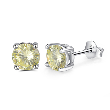 Cercei argint 925 placati cu rodiu cu zirconiu peridot