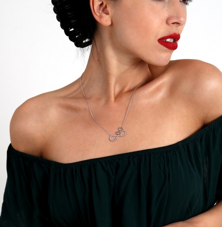 Colier argint 925 rodiat cu infinit, inimioare si zirconii - Infinite You CTU0030 [1]