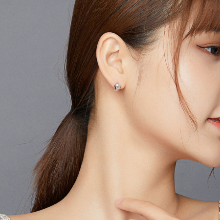 Cercei argint asimetrici cu fantomite [5]