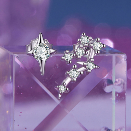 Cercei argint asimetrici zodia rac [4]