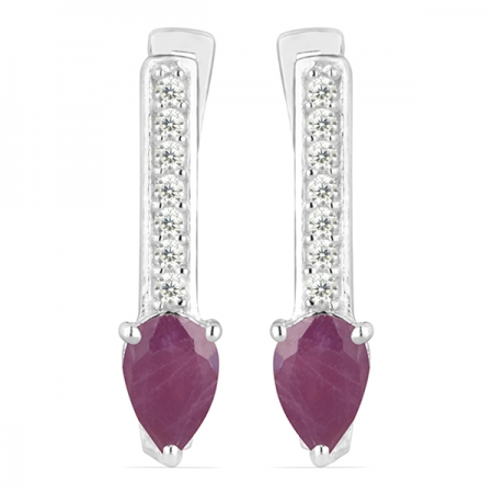 Cercei argint Beatrix, 925, cu rubin si zirconiu alb - EVA0033 [0]