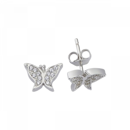 Cercei argint Butterfly cu zirconii