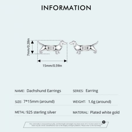 Cercei argint cu catei Dachshund (Teckel) [8]