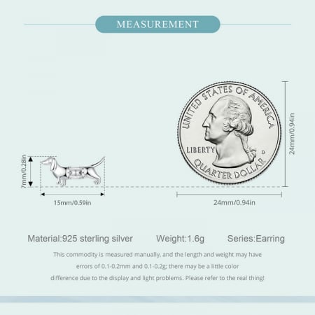 Cercei argint cu catei Dachshund (Teckel) [9]