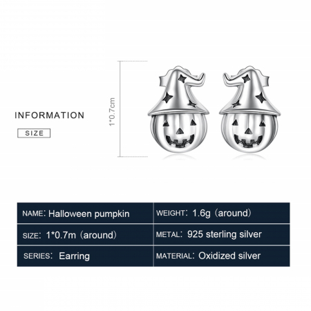 Cercei argint cu dovleac de Halloween [3]