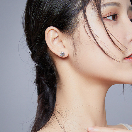 Cercei argint cu floare si fluturas [3]