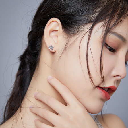 Cercei argint cu floare si fluturas [4]