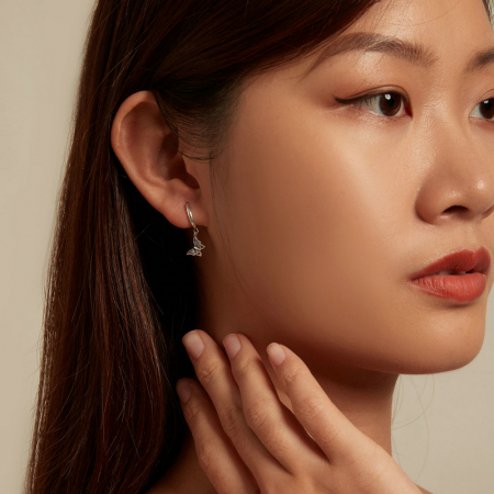 Cercei argint cu fluturasi colorati [1]